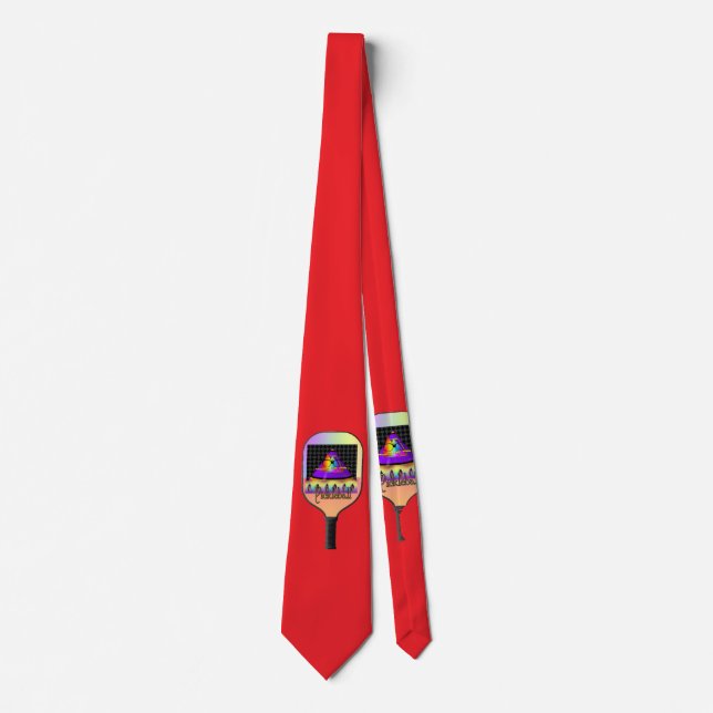 Pickelball Red  Neck Tie (Front)