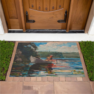 Pickerel Fishing Winslow Homer 1892 Lake Cabin Doormat