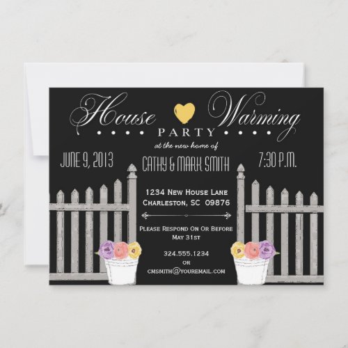 Picket Fence HouseWarming Party Invitation