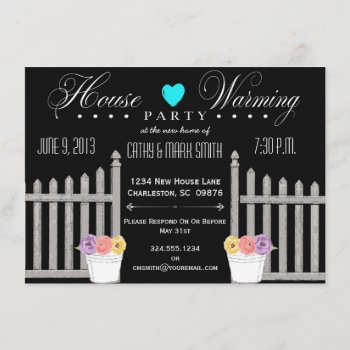 Picket Fence Housewarming Party Invitation by PetitePaperie at Zazzle