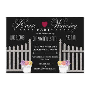 Picket Fence HouseWarming Party Invitation