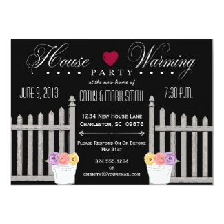 Picket Fence HouseWarming Party Invitation