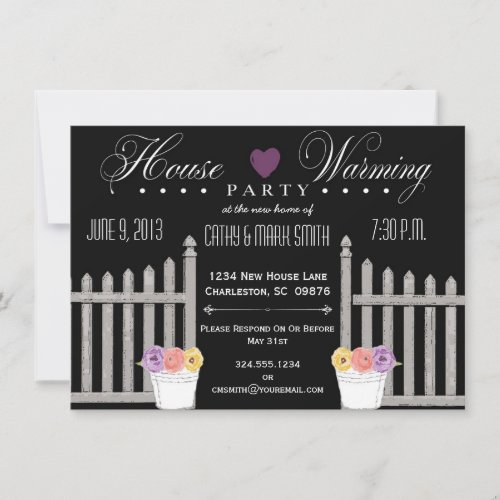 Picket Fence HouseWarming Party Invitation