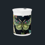 Picket in porcelain - Butterfly at night Beverage Pitcher<br><div class="desc">Beautiful butterfly surrounded by imaginary flowers in the lunar landscape,  beautiful but worrying of a fantastic universe</div>