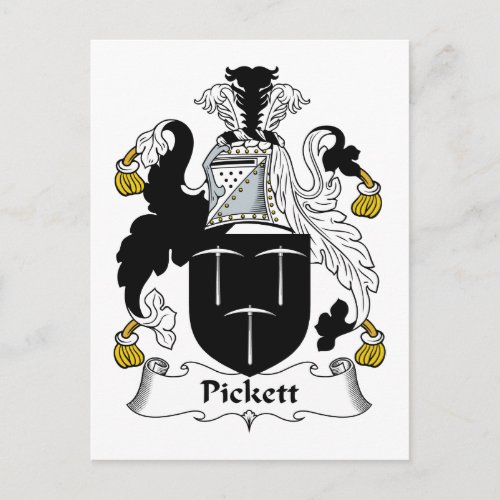 Pickett Family Crest Postcard