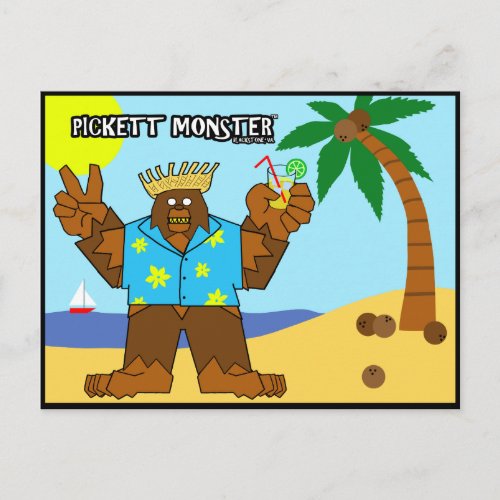 PICKETT MONSTER _ BEACH MONSTER POSTCARD