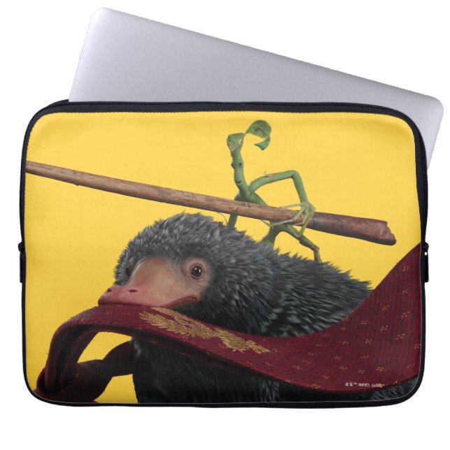 Pickett & Teddy With Wand and Tie Laptop Sleeve (Front)