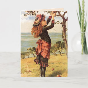 PICKING APPLES BLANK ALL-OCCASION CARD