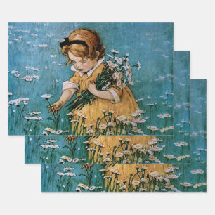 Picking Daisies by Jessie Willcox Smith Wrapping Paper Sheets