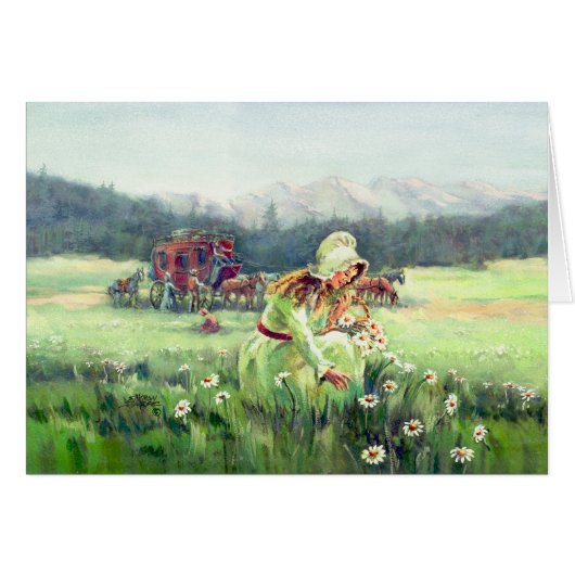 PICKING DAISIES by SHARON SHARPE Cards (Front Horizontal)