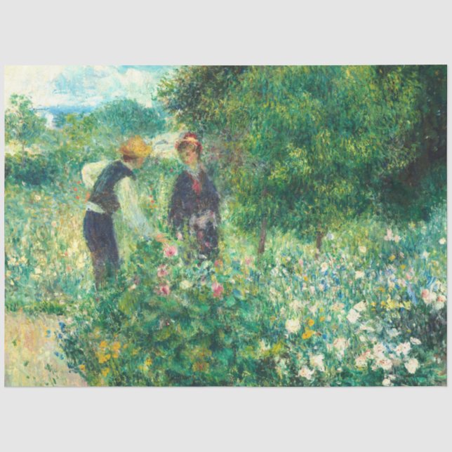 Picking Flowers by Auguste Renoir Tissue Paper (Front)