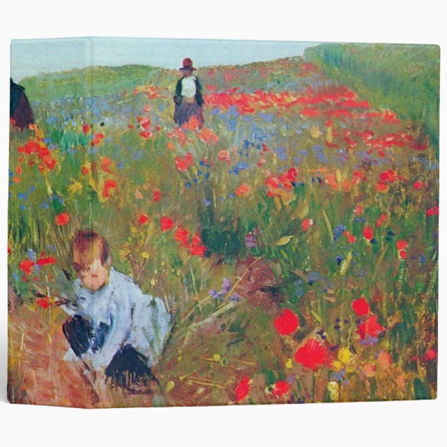 Picking Flowers in a Field, Mary Cassatt 3 Ring Binder (Front/Spine)