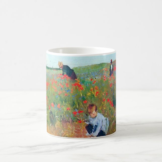 Picking Flowers in a Field, Mary Cassatt Coffee Mug (Center)
