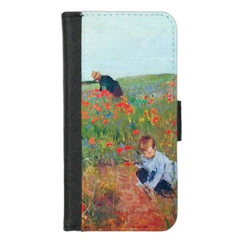 Picking Flowers in a Field Mary Cassatt iPhone 87 Wallet Case
