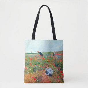 Picking Flowers in a Field, Mary Cassatt Tote Bag