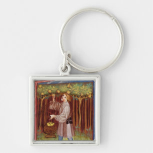 Picking fruit keychain
