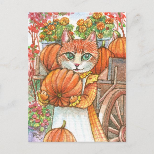 Picking Pumpkin Postcard (Front)