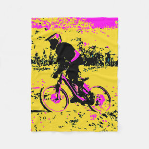 Picking up Speed - Mountain Biker Fleece Blanket