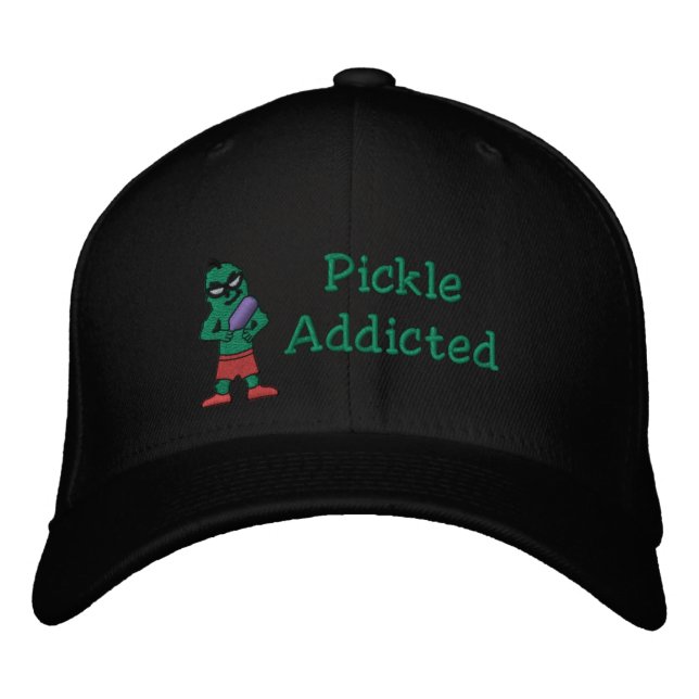 Pickle addicted Embroidered Hat. Embroidered Baseball Cap (Front)