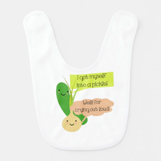 Pickle and Onion Humor Bib (Front)