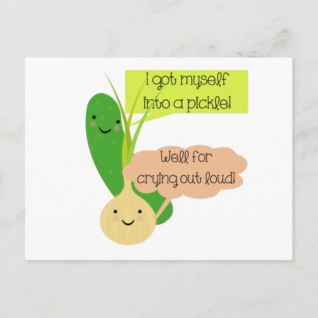 Pickle and Onion Humor Postcard (Front)