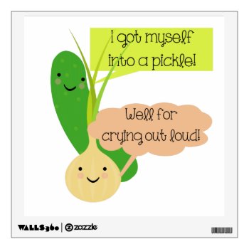 Pickle And Onion Humor Wall Sticker by greatgear at Zazzle