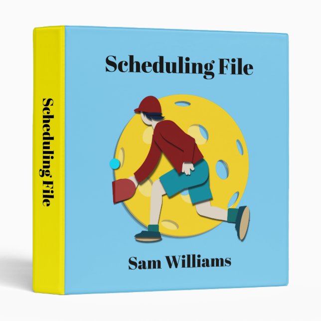 Pickle Ball 3 Ring Binder (Front/Spine)