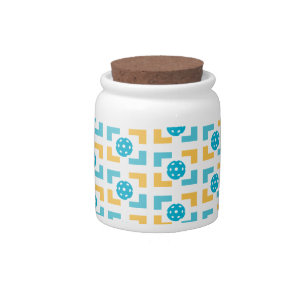 Pickle-ball Blue Yellow Lovely Candy Jar