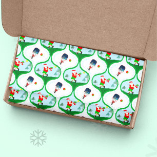 Pickle ball Christmas With Santa In Florida Tissue Paper