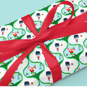 Pickle ball Christmas With Santa In Florida Wrapping Paper