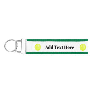 Pickle Ball Customize Personalize Wrist Keychain