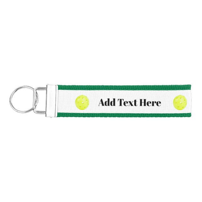 Pickle Ball Customize Personalize Wrist Keychain (Keys on Left)