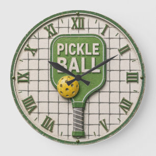 Pickle Ball Funny Pickleball Paddle  Large Clock
