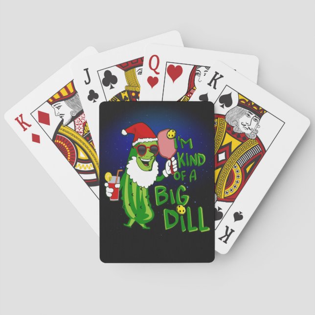 Pickle Ball Gift Big Dill PIckleball Christmas Poker Cards (Back)