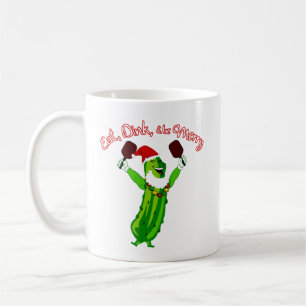 Pickle Ball Gift Christmas Pickleball Santa Hat Coffee Mug