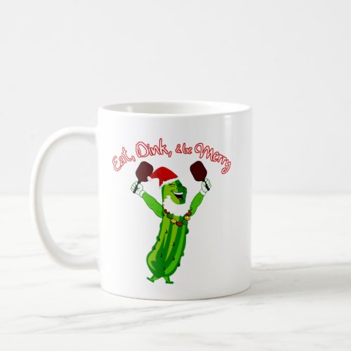 Pickle Ball Gift Christmas Pickleball Santa Hat Coffee Mug