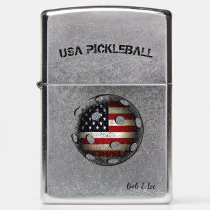 Pickle Ball Gift USA Pickleball American Flag Zippo Lighter