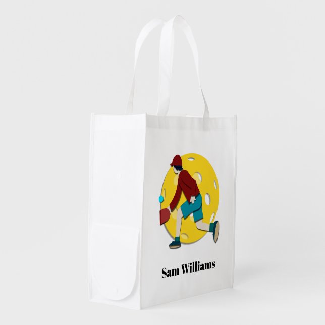 Pickle Ball Grocery Bag (Front Side)