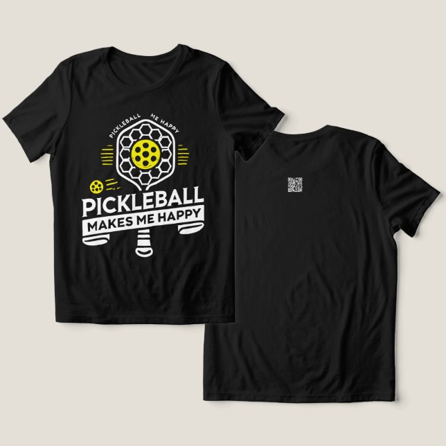 Pickle ball makes me happy women Tri-Blend shirt (Design Front & Back)