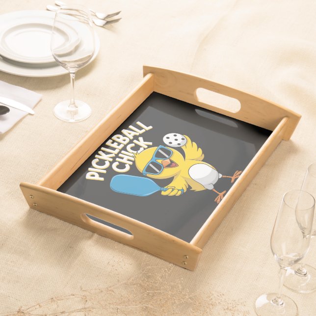 Pickle ball Pickleball Chick Serving Tray (Front)
