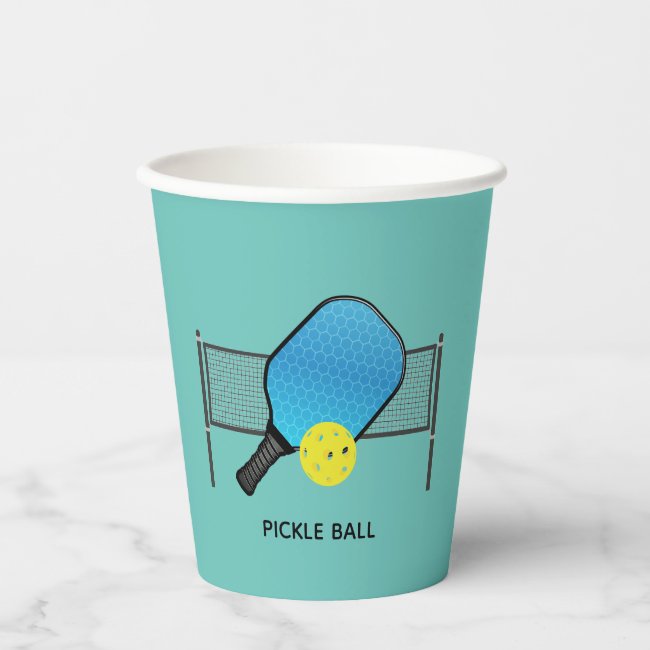 Pickle Ball Pickleball Design Paper Cups