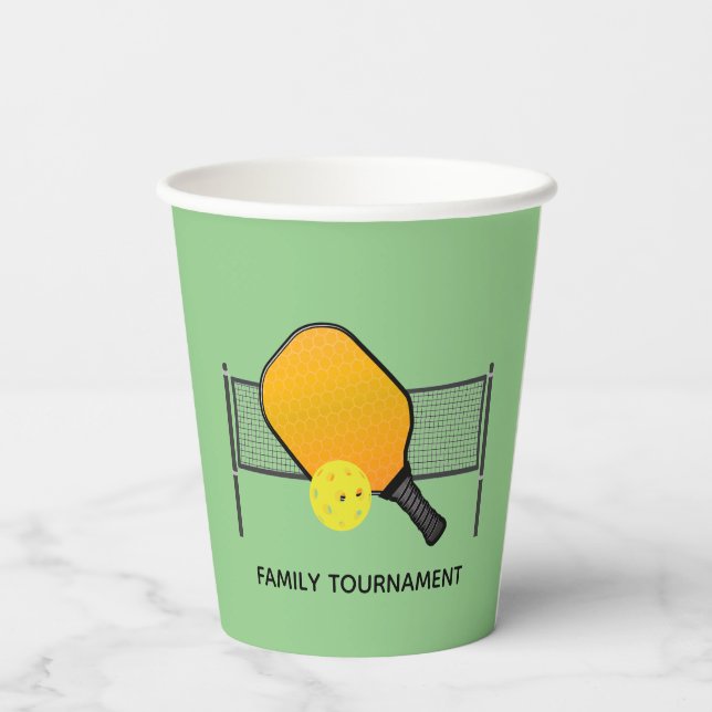 Pickle Ball Pickleball Design  Paper Cups (Back)