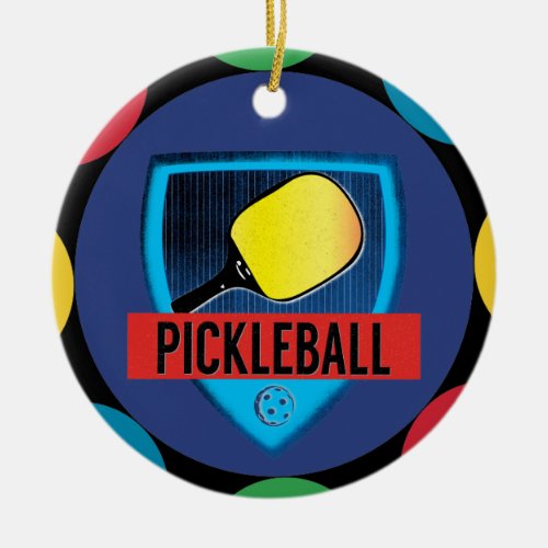 Pickle Ball Player Dink Ceramic Ornament