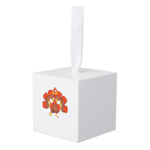 Pickle Ball Player Thanksgiving Paddleball Turkey Cube Ornament