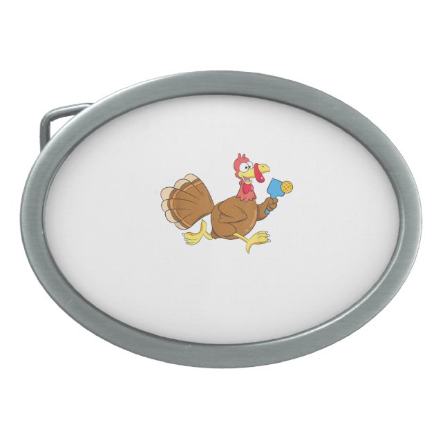 Pickle Ball Player Turkey Paddleball Thanksgiving  Belt Buckle (Front)