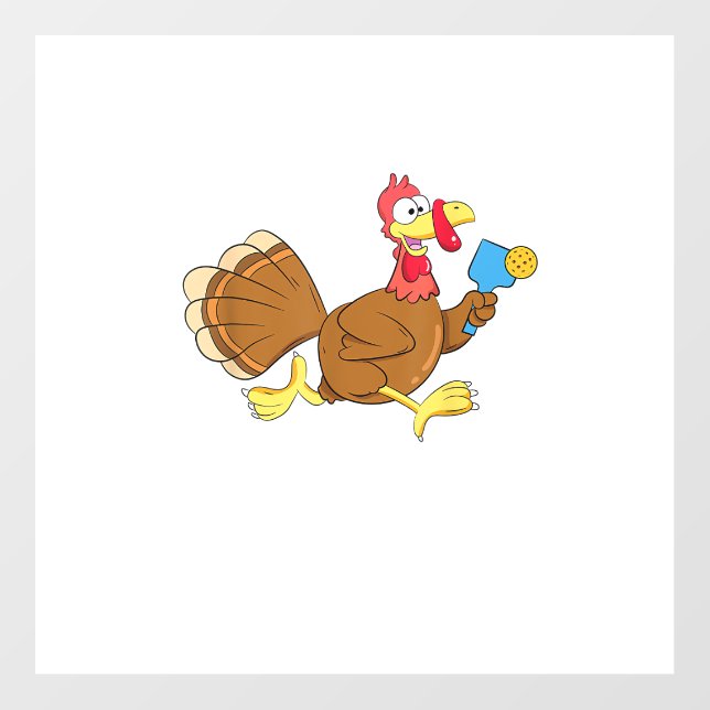 Pickle Ball Player Turkey Paddleball Thanksgiving  Floor Decals (Front)