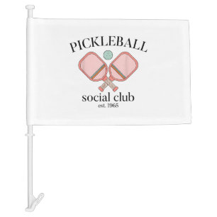 Pickle Ball Social Club EST 1965 Men Women Car Flag