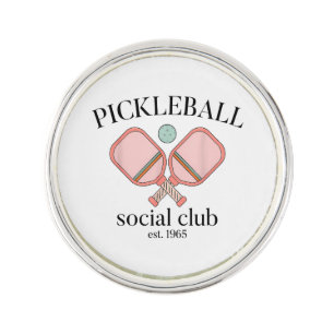 Pickle Ball Social Club EST 1965 Men Women Lapel Pin