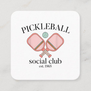 Pickle Ball Social Club EST 1965 Men Women Square Business Card