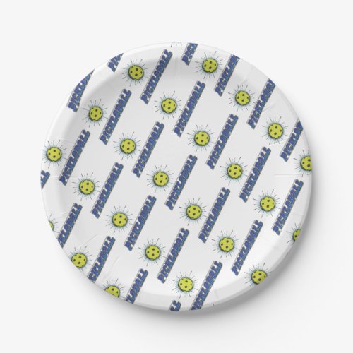 Pickle Ball Starburst Paper Plates